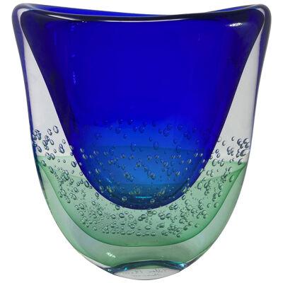 Sommerso Murano Glass Vase by Rossi