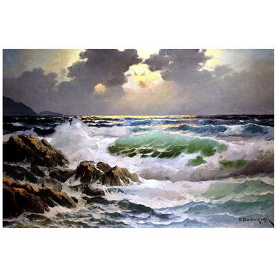 "Rolling Tempest" Oil Painting by Noted Artist Alexander Dzigurski