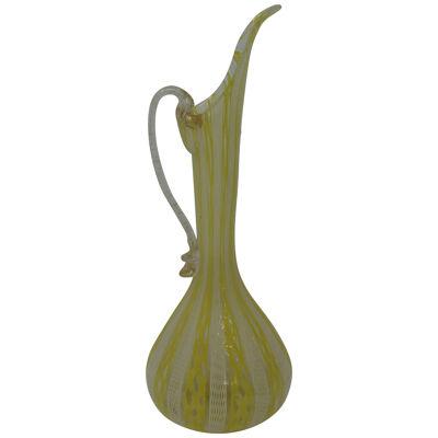 1950s Yellow Murano Glass Pitcher