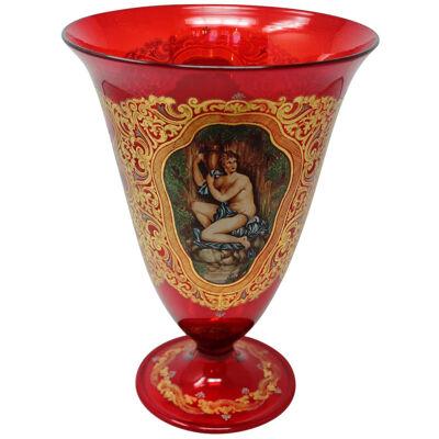Vintage Venitian Enameled Vase