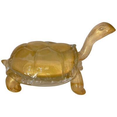 Murano Glass Golden Turtle