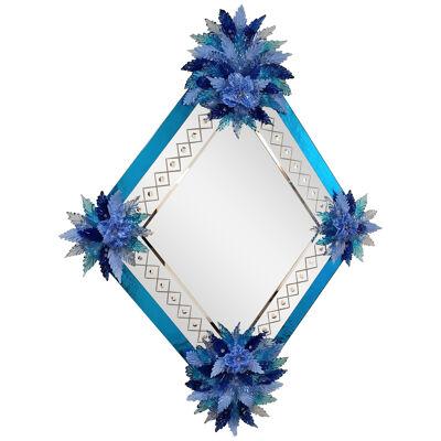 Venetian Mirror "Azzurro" by Murano's Fratelli Tosi