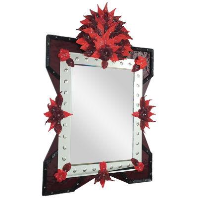 Venetian Mirror "Rosso" by Fratelli Tosi