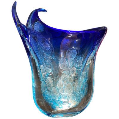 Blue "1 of 1" Murano Glass Vase by Schiavon