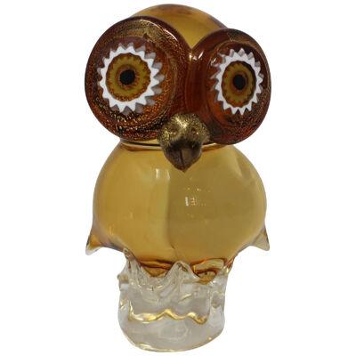 Amber Murano Glass Owl