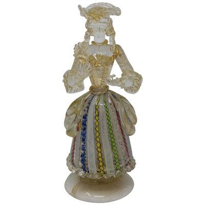 Vintage Filligrana Murano Glass Lady