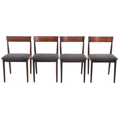 Mid-Century modern scandinavian set of 4 chairs in rosewood by Harry  Hansen