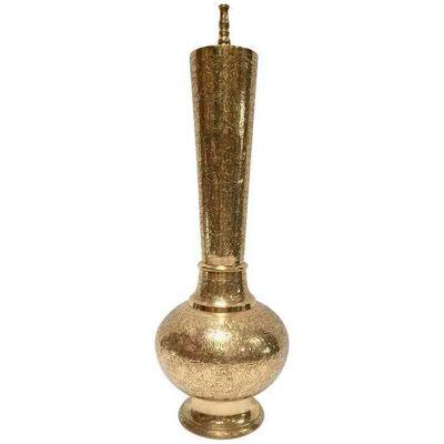 Elegant Tall Moorish Polished Brass Decorative Lamp Base