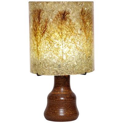 Mid-Century Modernist Ceramic Table Lamp in Red Iron Oxide with Resin Shade