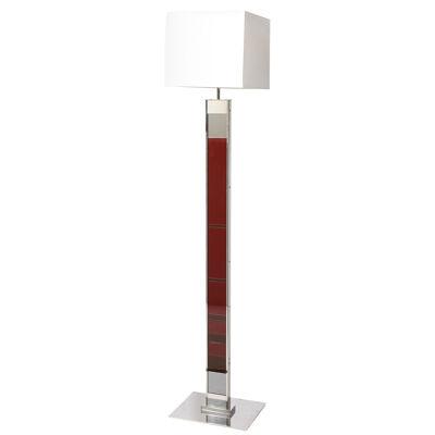 Modernist Floor Lamp with Stacked Oxblood, Umber, and Smoked Glass Body