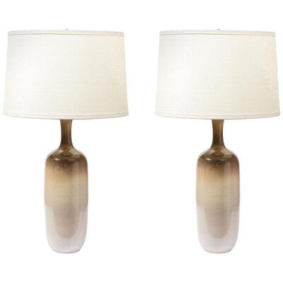 Pair of Ceramic Hand Painted Table Lamps by Design Techniques