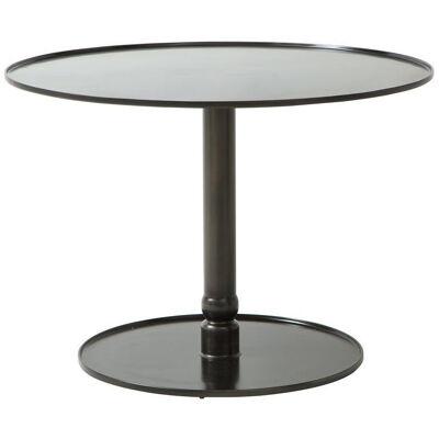 The Pedestal Table, Hand Blackened Patina, Cast Base & Forged Edges
