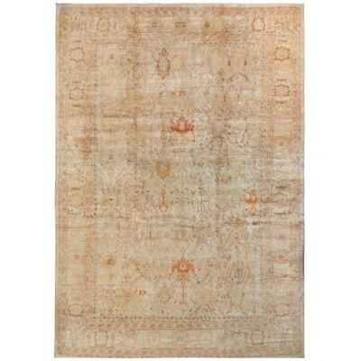 Rug & Kilim’s Oushak Style Rug in Beige-Brown With Floral Patterns