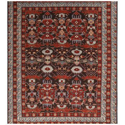 Rug & Kilim’s Burano Brown and Beige Wool Rug With Frost Blue Accents