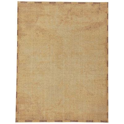 Distressed Style Modern Rug in Gold, Brown Abstract Pattern by Rug & Kilim
