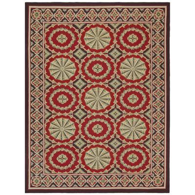 Rug & Kilim’s Aubusson Style Flatweave in Red with Medallion and Floral Patterns