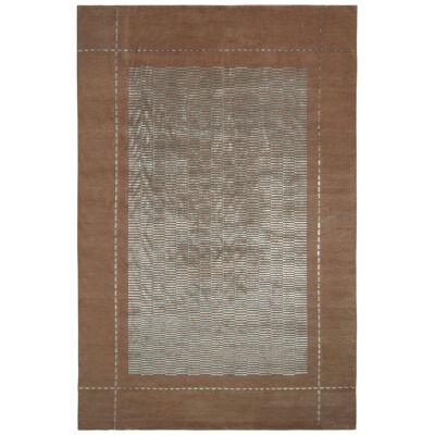 Hand-Knotted Austrian Art Deco Style Rug in Brown and Blue by Rug & Kilim