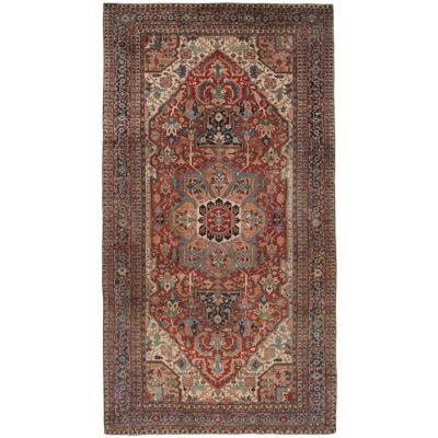 Antique Oversized Heriz Persian rug in Red with Medallion, from Rug & Kilim