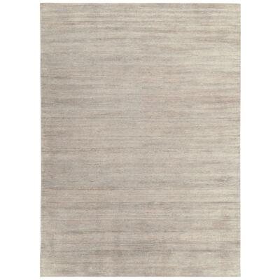Hand-Knotted Contemporary Rug in Striated Gray