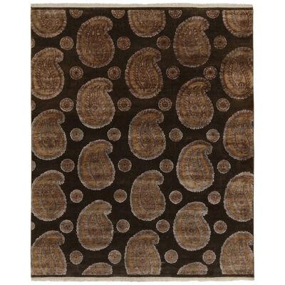 Rug & Kilim’s Classic Style Rug in Beige, Brown and Gold Paisley Patterns
