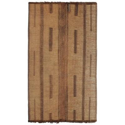 Vintage Moroccan Tuareg Mat in Beige with Brown Stripes, from Rug & Kilim