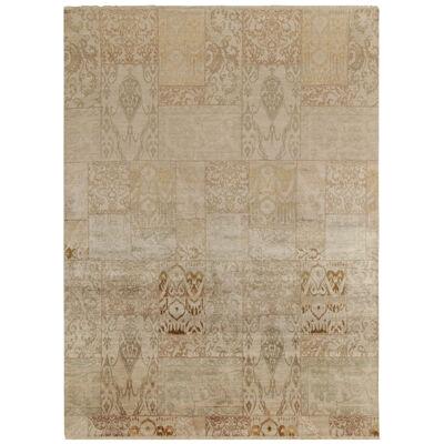 Rug & Kilim’s Classic Style Rug in Beige-Brown, Gold Ikats Pattern