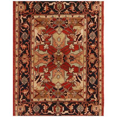 1990S Traditional Bidjar Red and Beige Wool Rug With Floral Patterns