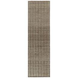 Moroccan style runner in Brown & Gray High-Low Striations by Rug & Kilim