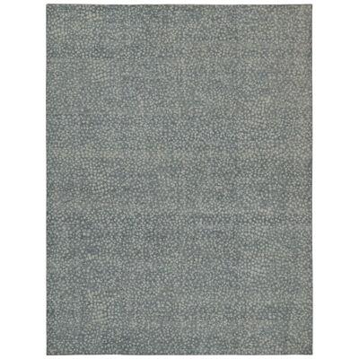 Rug & Kilim’s Distressed style Abstract rug in Blue with Gray Dots Pattern