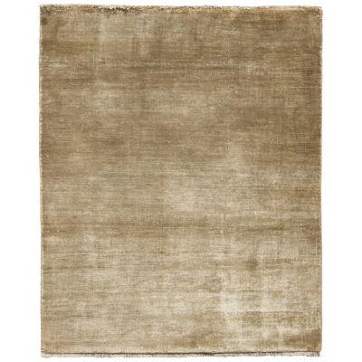 Contemporary Rug in Solid Beige Brown Open Field