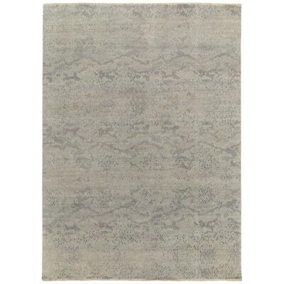 Rug & Kilim’s Modern Abstract Rug in Gray & Blue All Over Pattern