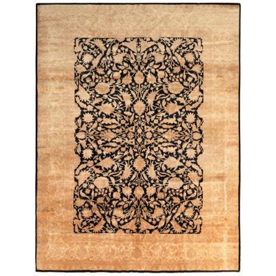 Rug & Kilim’s Contemporary Rug in Beige-Brown and Black Floral Pattern
