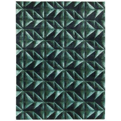 Rug & Kilim’s Abstract Rug in Deep Teal AND Black Origami style Pattern