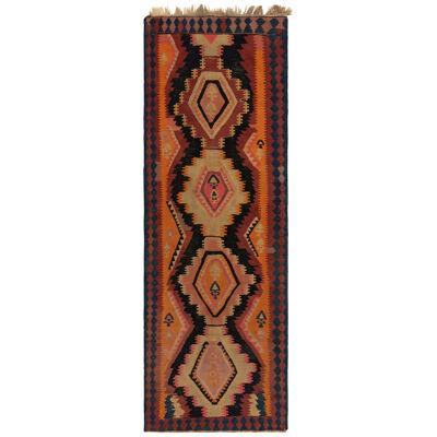 Antique Persian Kilim Rug in Red With Pink and Orange Medallion Patterns