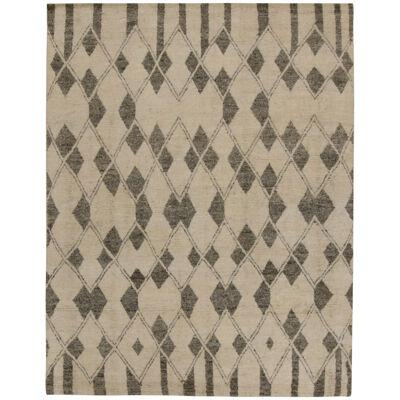 Rug & Kilim’s Moroccan Style Rug in Ivory With Gray Diamond Patterns