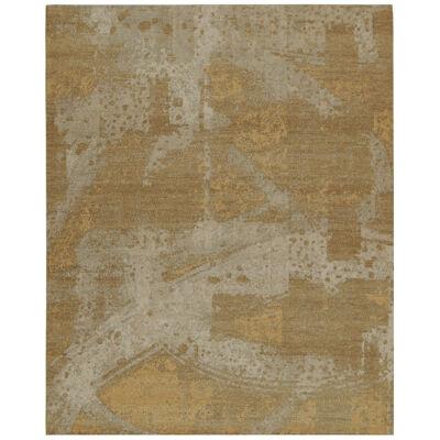 Rug & Kilim’s Distressed style Abstract Rug in Gold