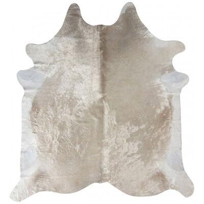 Rug & Kilim’s Contemporary Cowhide Rug in White and Rose Gold