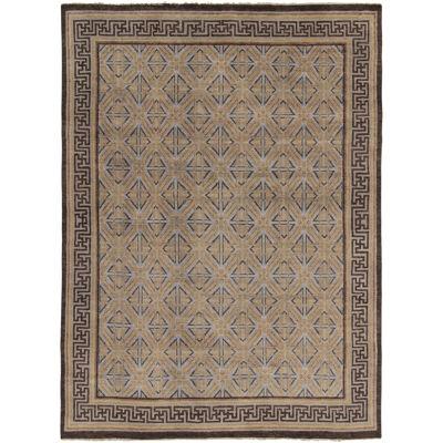 Rug & Kilim’s 18th Century Chinese Style Rug in Beige-Brown and Blue Patterns