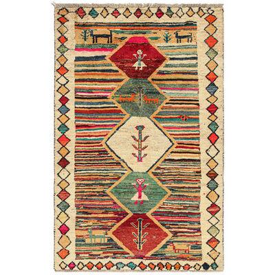 Vintage Persian Tribal Rug in Vibrant Colors with Pictorial by Rug & Kilim