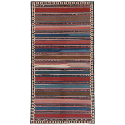 Vintage Shahsavan Persian Kilim in Polychromatic Stripes by Rug & Kilim