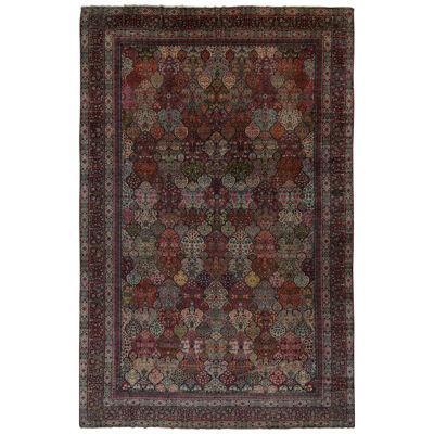 Rare Antique Persian Kerman Rug In Polychromatic Floral Pattern – By Rug & Kilim