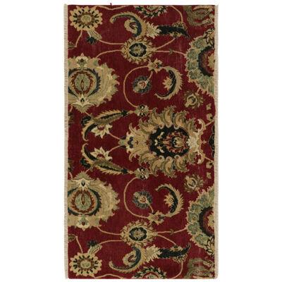 17th-Century inspired Rug in Burgundy, Gold & Green Florals by Rug & Kilim
