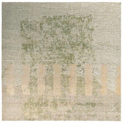 Rug & Kilim’s Distressed Style Modern Rug in Green, Beige Abstract Pattern
