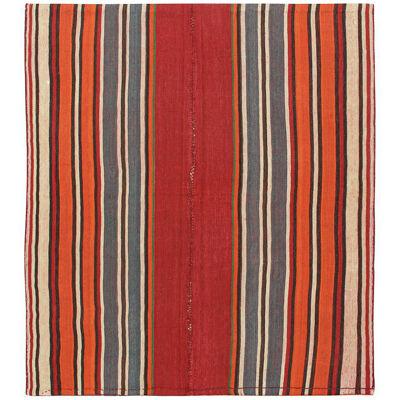 Vintage Qashqai Persian Jajim Kilim in with Multicolor Stripes by Rug & Kilim 