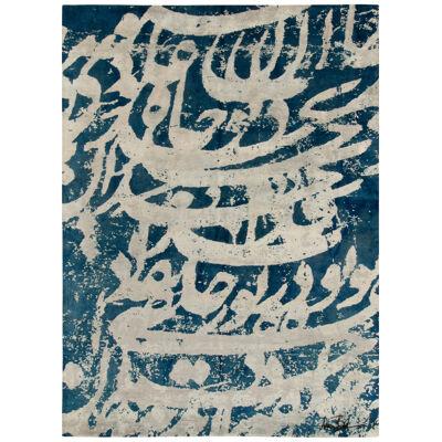 Modern Abstract Rug in Blue, Gray All Over Pattern by Rug & Kilim