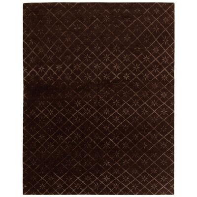 Rug & Kilim’s French Style Rug in Brown With Lattices, Geometric Patterns