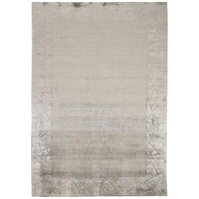 Rug & Kilim’s Modern Rug With Taupe Open Field And Silver-Gray Border