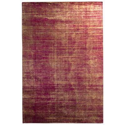 Handmade Modern Rug Red and Gold Abrashed Striped Pattern by Rug & Kilim