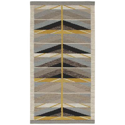 Rug & Kilim’s Scandinavian Style Kilim Runner in Taupe with Geometric Patterns