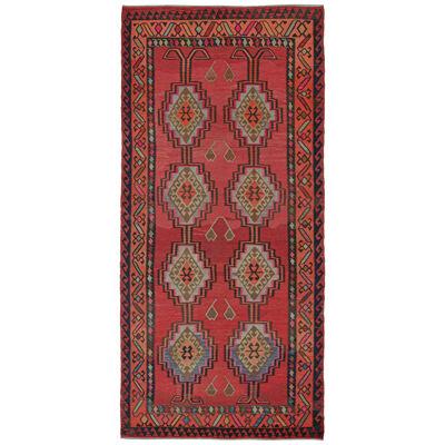 Vintage Northwest Persian Kilim in Red with Geometric Patterns by Rug & Kilim